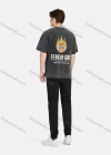 Wholesale Men's Round Neck Short Sleeve Graphic Letter Hip Hop Loose Fit T-shirt - Liuhuamall