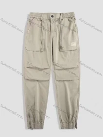 Wholesale Men's Casual Plain Elastic Waist Jogger Trouser, LIUHUA CLOTHING WHOLESALE