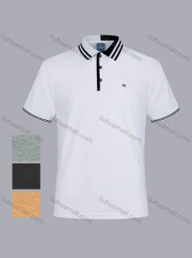 Wholesale Men's Casual Short Sleeve Button Front Embroidery Pattern Polo Shirts, LIUHUA CLOTHING WHOLESALE