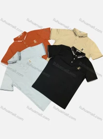 Wholesale Men's Casual Striped Trim Short Sleeve Polo Shirt(Pack Of 12), LIUHUA CLOTHING WHOLESALE