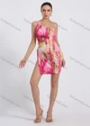 Wholesale Women's One Shoulder Slim Fit Tie Dye Bodycon Club Dress - Liuhuamall