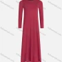 Wholesale Girls Casual 100%Cotton Plain Crew Neck Long Sleeve Slim Fit Maxi Tee Dress 821# preview