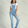 Wholesale Women's Casual Adjustable Strap Distressed Ripped Skinny Denim Overall preview
