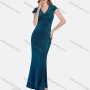 Wholesale Women's Elegant V Neck Plain Mermaid Hem Evening Dress 1703# preview