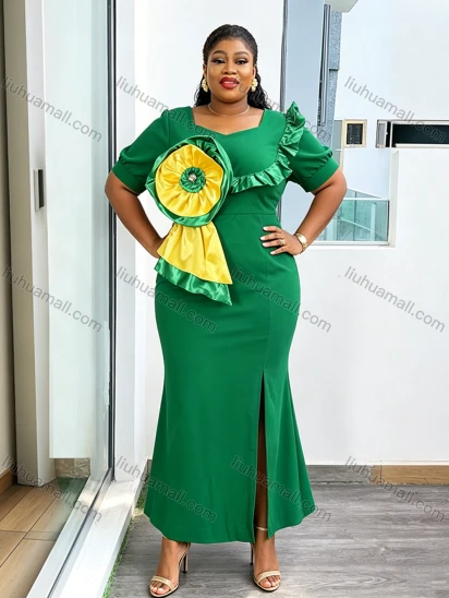 Wholesale Women Plus Size Long Formal Gown, Elegant Cocktail Party Dress for European American African Banquet