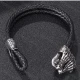 Wholesale Genuine Leather Stainless Steel Toggle Clasps Bracelet SP0310# Black Clothing Wholesale Market Liuhua