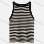Wholesale Women's Casual Crew Neck Striped Knit Tank Top M948# preview