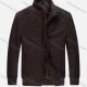 Wholesale Men's Suede Stand Collar Zip Pockets Plain Casual Bomber Jacket 3351# Brown Clothing Wholesale Market Liuhua