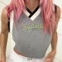 Wholesale Women's Casual Letter Applique V Neck Crop Tank Top T0481# preview
