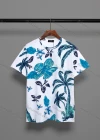 Wholesale Men's Casual 100% Cotton Tropical Print Round Neck Short Sleeve Tee - Liuhuamall