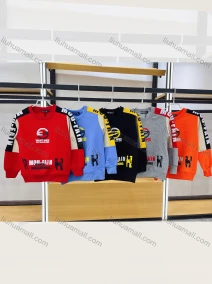 Wholesale Boys Colorful Striped Sleeves Large Letters Print Graphic Sweatshirt, LIUHUA CLOTHING WHOLESALE
