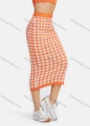 Wholesale Women's Plaid Long Sleeve Button Down Crop Top Knit 2 Piece Sets 2131# - Liuhuamall