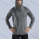 Wholesale Men's Athletic Workout Breathable Drawstring Long Sleeve Hoodie 10857# Gray Clothing Wholesale Market Liuhua