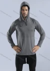 Wholesale Men's Athletic Workout Breathable Drawstring Long Sleeve Hoodie 10857# - Liuhuamall
