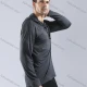Wholesale Men's Athletic Workout Breathable Drawstring Long Sleeve Hoodie 10857# Dark Gray Clothing Wholesale Market Liuhua