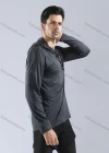 Wholesale Men's Athletic Workout Breathable Drawstring Long Sleeve Hoodie 10857# - Liuhuamall