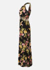 Wholesale Women's Causal Sleeveless Round Neck Allover Floral Print Pleated Maxi Dress - Liuhuamall