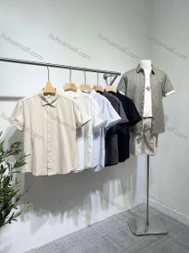 Wholesale Men's Casual Collared Plain Button Down Short Sleeve Shirt E65001#, LIUHUA CLOTHING WHOLESALE