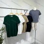 Wholesale Men's Casual Round Neck Plain Ribbed Short Sleeve Tee E75005# preview