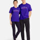 Unisex Casual 100%Cotton Classic Round Neck Letter Print Short Sleeve Tee 17118# Purple Clothing Wholesale Market -LIUHUA