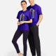 Unisex Casual 100%Cotton Round Neck Figure Letter Print Short Sleeve Tee 17119# Purple Clothing Wholesale Market -LIUHUA