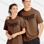 Wholesale Unisex Casual 100%Cotton Classic Round Neck Letter Print Short Sleeve Tee 17121# preview