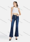 Wholesale Women's Casual High Waist Single Breasted Ankle Length Flared Leg Jean - Liuhuamall