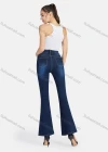 Wholesale Women's Casual High Waist Single Breasted Ankle Length Flared Leg Jean - Liuhuamall