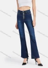 Wholesale Women's Casual High Waist Single Breasted Ankle Length Flared Leg Jean - Liuhuamall