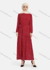Wholesale Women's Casual Polka Dot Long Sleeve Ruffle Hem Maxi Dress With Belt 1344# - Liuhuamall