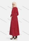 Wholesale Women's Casual Polka Dot Long Sleeve Ruffle Hem Maxi Dress With Belt 1344# - Liuhuamall