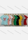 Wholesale Women's Casual Crew Neck Short Sleeve Rhinestone Butterfly Drawstring Letter T-shirt - Liuhuamall
