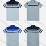 Wholesale Men's Casual Short Sleeve Colorblock Striped Button Front Polo Shirts preview
