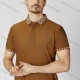 Wholesale Men's Casual Checkerboard Short Sleeve Polo Shirt 1010# Brown Clothing Wholesale Market Liuhua