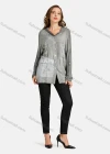 Wholesale Women's Casual Hooded Button Front Long Sleeve Pocket Letter&Abstract Print Plain Tunic - Liuhuamall