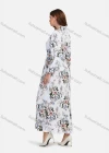 Wholesale Women's Casual Floral Print Stand Collar Button Front Pleated Flared Hem Maxi Shirt Dress With Belt - Liuhuamall