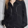 Wholesale Women's Elegant Plain Long Sleeve Collared Button Down Curved Hem Hollow Out Shirt preview