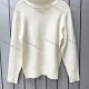 Wholesale Girl's Casual Turtleneck Long Sleeve Knit Sweater White Clothing Wholesale Market Liuhua