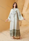 Wholesale Dubai Style Embroidered Print Kaftan for Women, Loose Tassel Sleeve Long Maxi Abaya, Modest Muslim Dress for Eid Ramadan - Liuhuamall