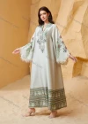 Wholesale Dubai Style Embroidered Print Kaftan for Women, Loose Tassel Sleeve Long Maxi Abaya, Modest Muslim Dress for Eid Ramadan - Liuhuamall
