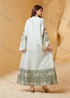 Wholesale Dubai Style Embroidered Print Kaftan for Women, Loose Tassel Sleeve Long Maxi Abaya, Modest Muslim Dress for Eid Ramadan - Liuhuamall
