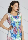 Wholesale Women's Casual Sleeveless Round Neck Floral Print Zip Back Short Tank Dress - Liuhuamall