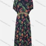 Wholesale Women's Casual Collared Puff Sleeve Button Front Pleated A-Line Dress preview