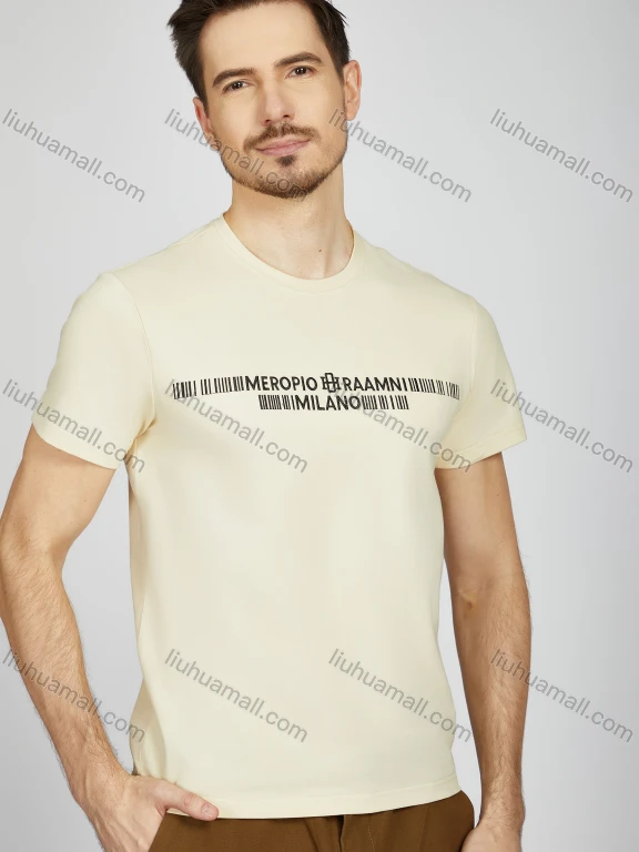 Wholesale Men's Letter Round Neck Short Sleeve Casual Slim Fit T-Shirt LY005#