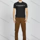 Wholesale Men's Letter Round Neck Short Sleeve Casual Slim Fit T-Shirt LY005# Black Clothing Wholesale Market Liuhua