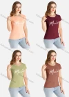 Wholesale Women's Casual Letter Fruit Print Short Sleeve Round Neck Tee - Liuhuamall