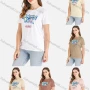 Wholesale Women's Casual Letter Print Round Neck Short Sleeve Tee preview