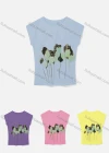Wholesale Women's Casual Crew Neck Cap Sleeve Floral Tops 771626# - Liuhuamall