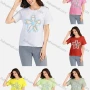 Wholesale Women's Casual Floral Round Neck Short Sleeve T-shirt 3106# preview