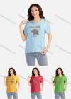 Wholesale Women's Casual Animal Letter Round Neck Short Sleeve T-shirt 3801# - Liuhuamall
